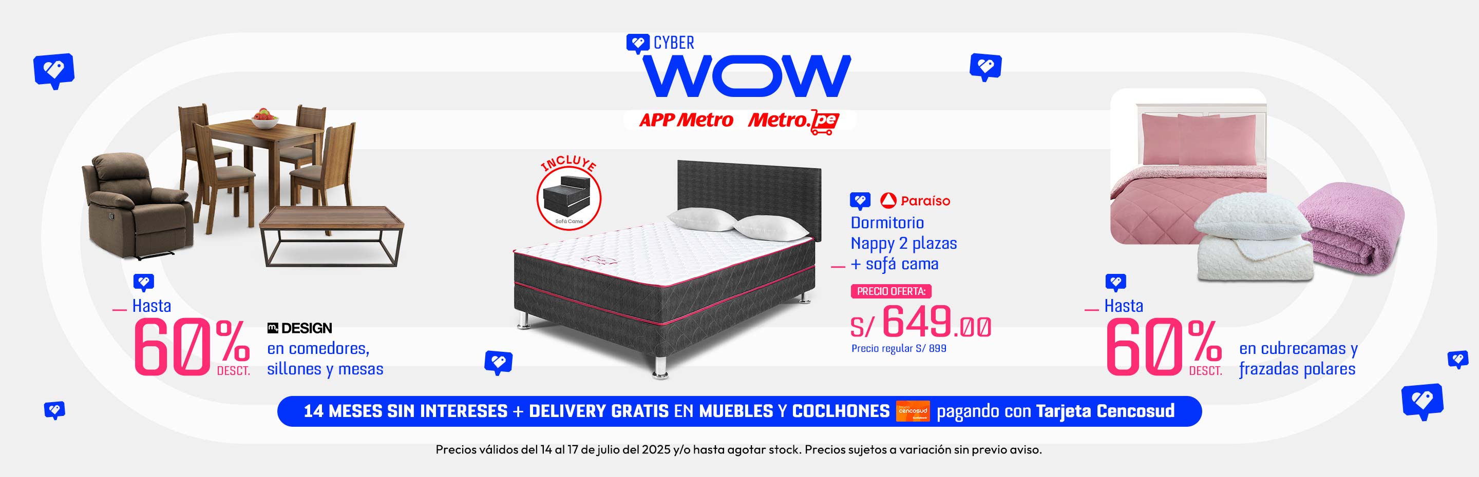 Hasta 60% de Desct. En Comedores, Sillones y Mesas
