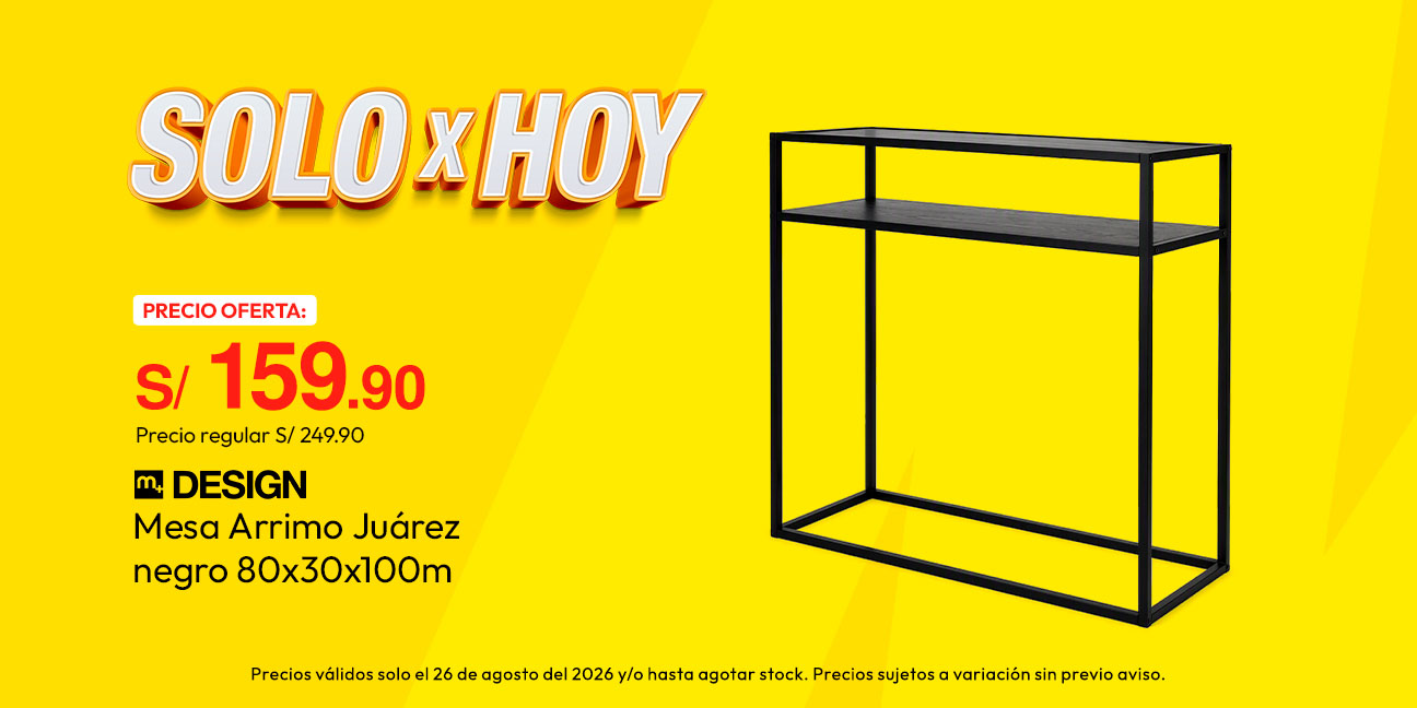 Mesa Arrimo M+Design Juarez Negro 80x30x100m