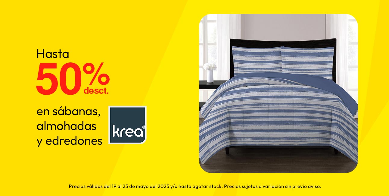 Hasta 50% de Desct. En Edredones, Sábanas y Almohadas