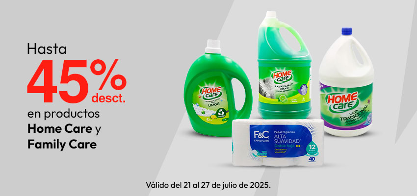 Hasta 45% desct en productos Home Care y Family Care
