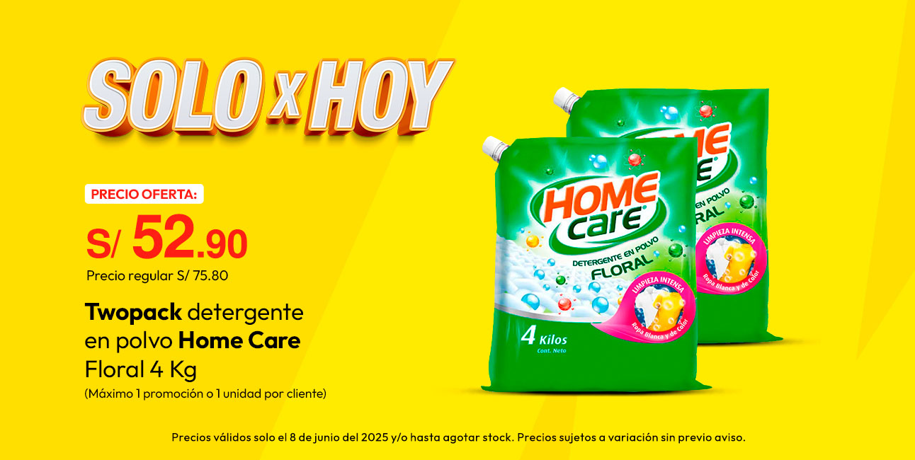 Twopack Detergente en Polvo Home Care Floral 4kg