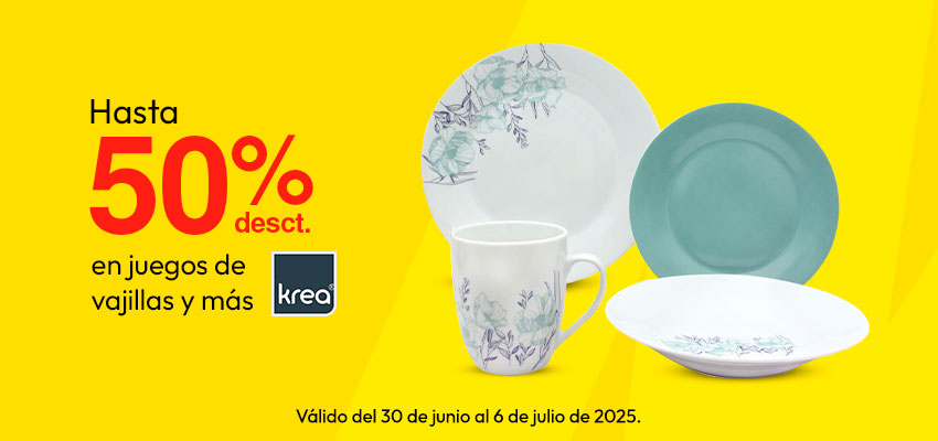 Hasta 50% de Desct. En Juegos de Vajillas y más