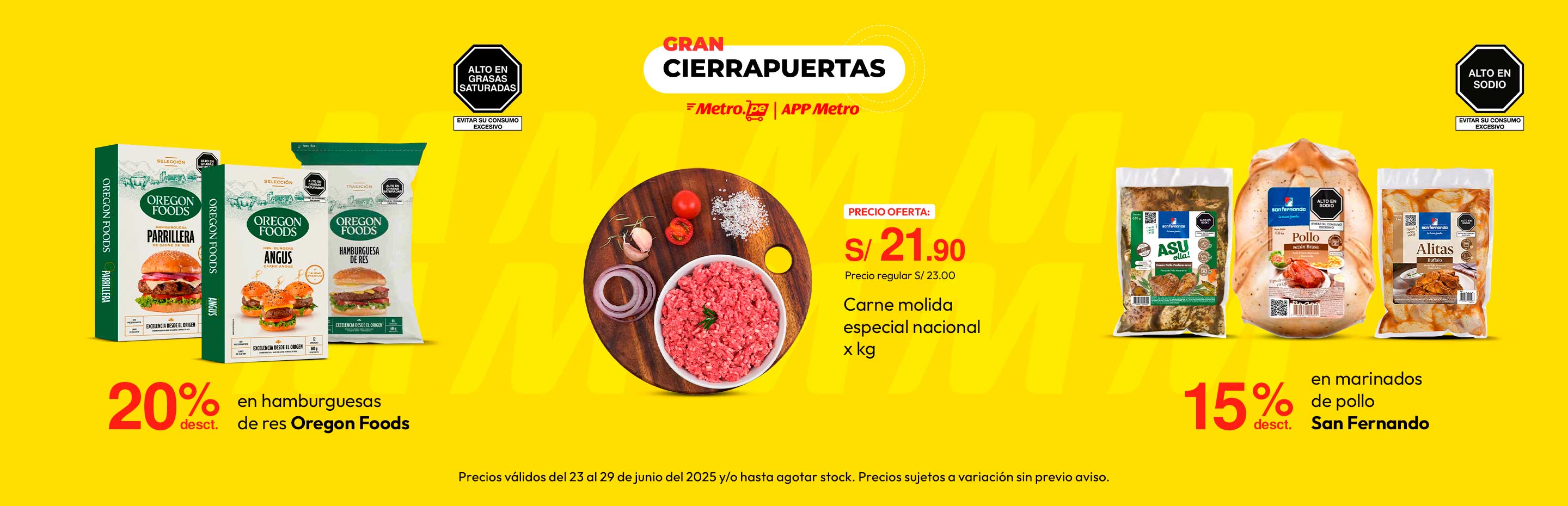 20% de desct. En hamburguesas de res Oregon Foods.