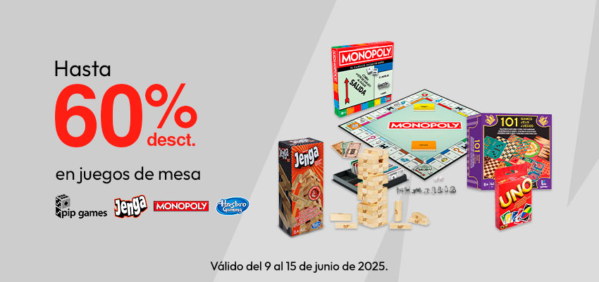 Hasta 60% de desct. en Juegos de Mesa