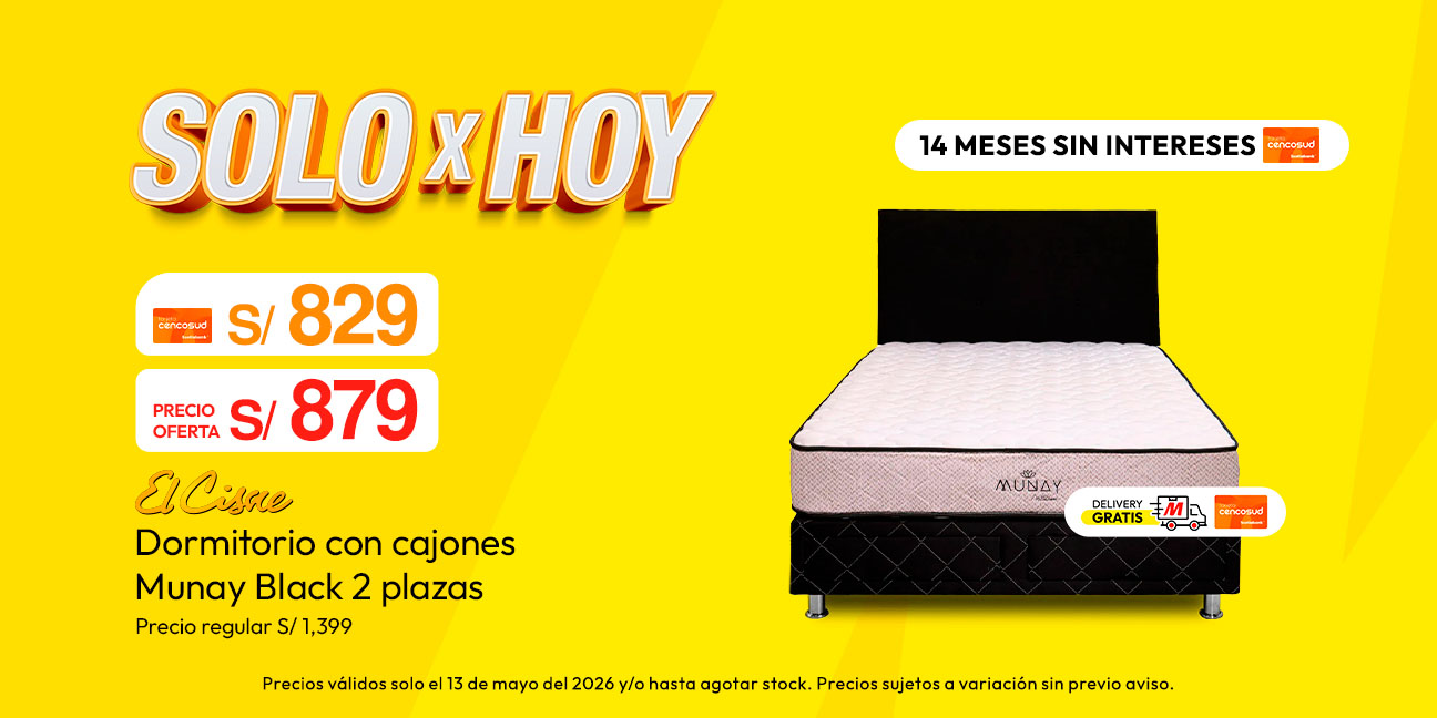 Dormitorio El Cisne con Cajones Munay Black 2 Plazas