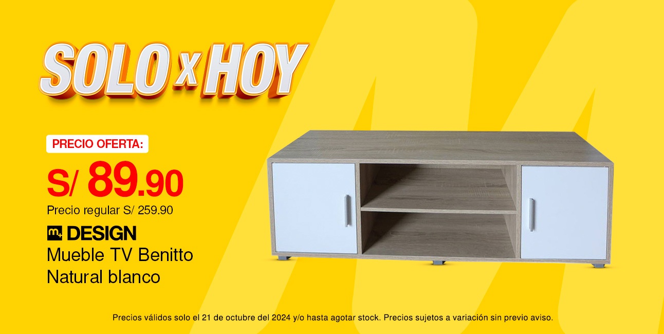 Mueble M+Design Tv Benitto Natural Blanco