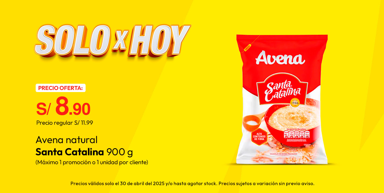 Avena Natural Santa Catalina 900g (Máximo 1 promoción o 1 unidad por cliente)