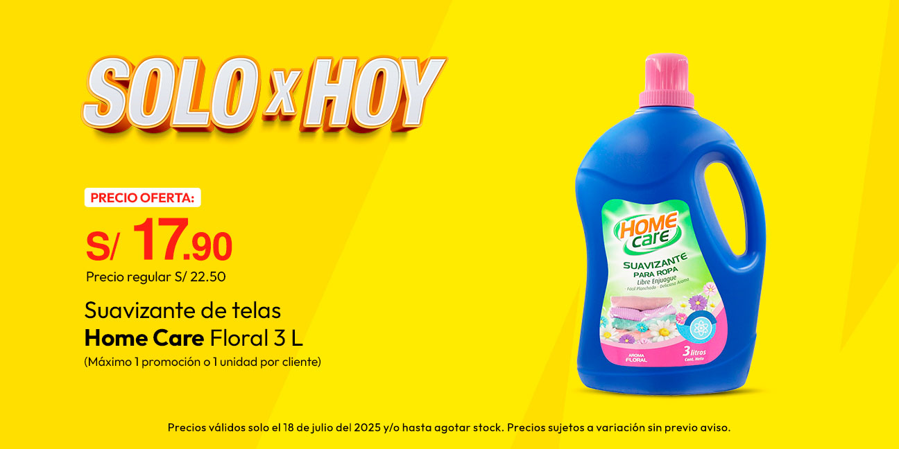 Suavizante de Telas Home Care Floral 3L (Máximo 1 unidad o 1 promoción por cliente)