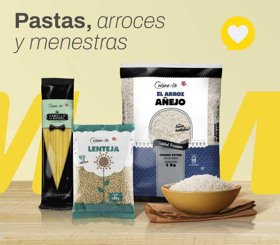 Pastas, arroces y menestras