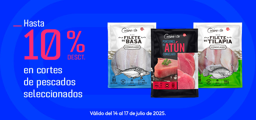 Hasta 10% de desct. En cortes de pescados seleccionados 
