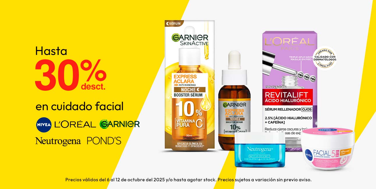 Hasta 30% desct en cuidado facial