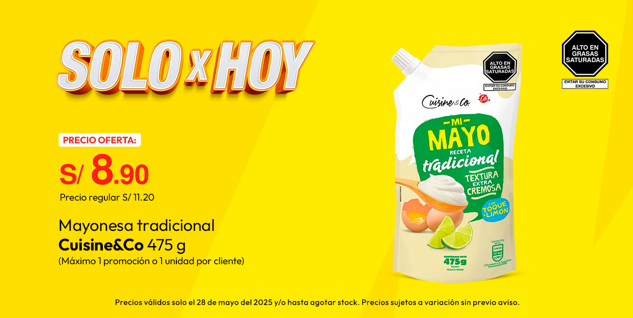 Mayonesa Tradicional Cuisine & Co 475g  (Máximo 1 promoción o 1 unidad por cliente)
