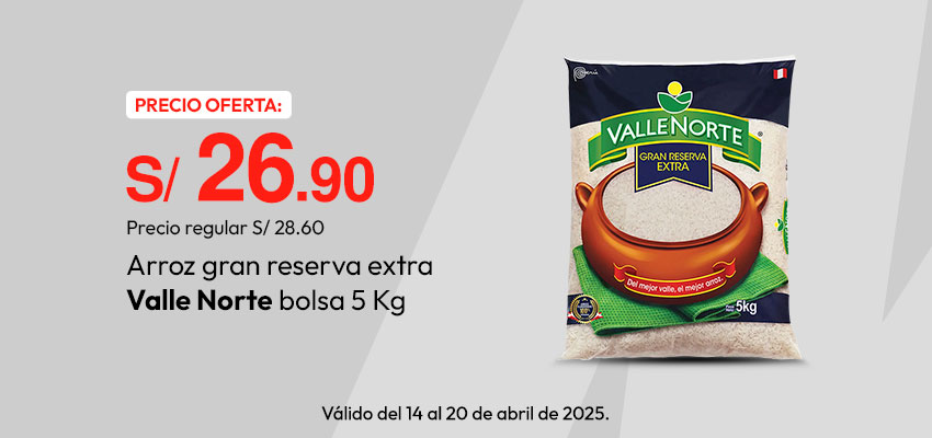 Arroz Gran Reserva Extra Valle Norte Bolsa 5 Kg