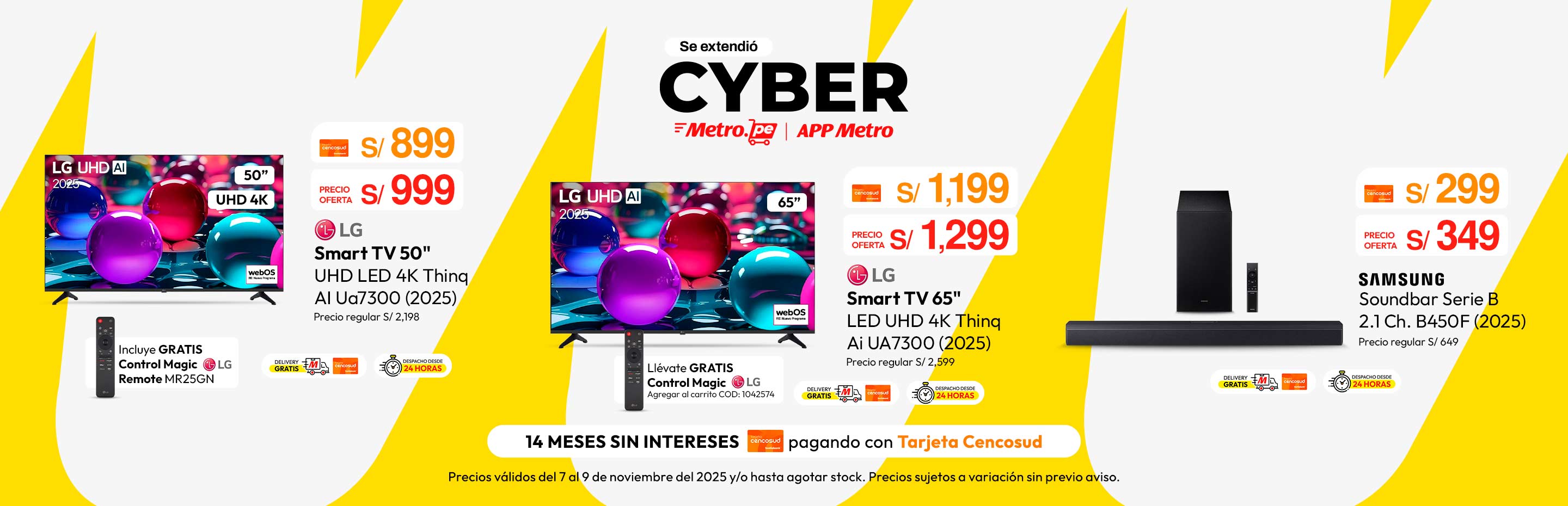 Televisor LG LED UHD 50" 4K Thinq AI UA7300 (2025) + Magic Remote MR25GN