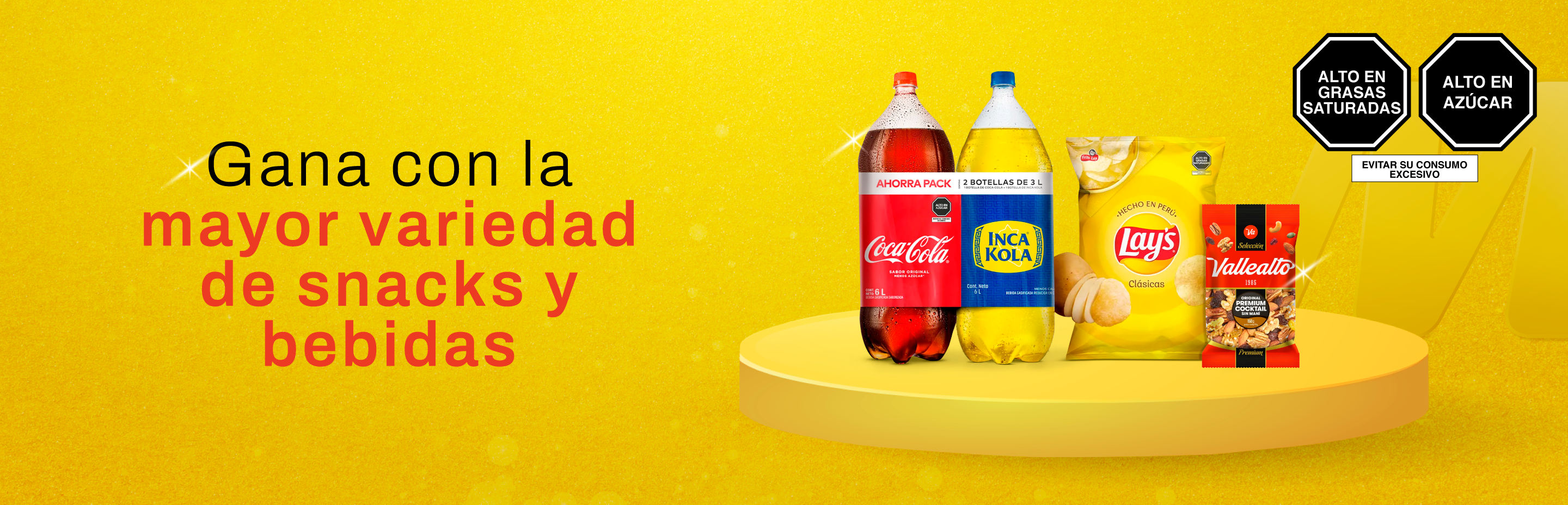 Gana con la mayor variedad de snacks y bebidas