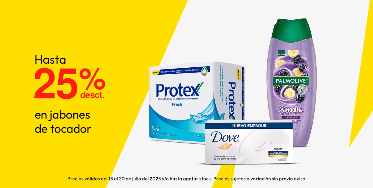 Hasta 25% desct en jabones de tocador