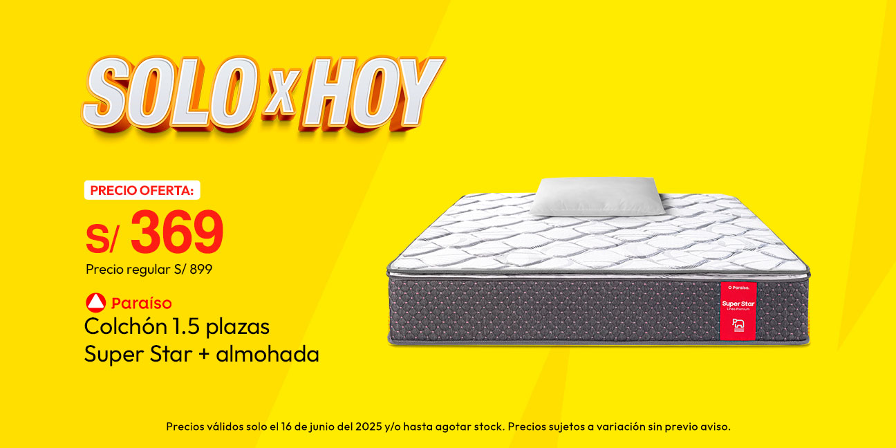 Colchón 1.5 Plazas Paraíso Super Star + Almohada