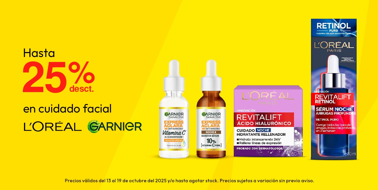 Hasta 25% desct en cuidado facial