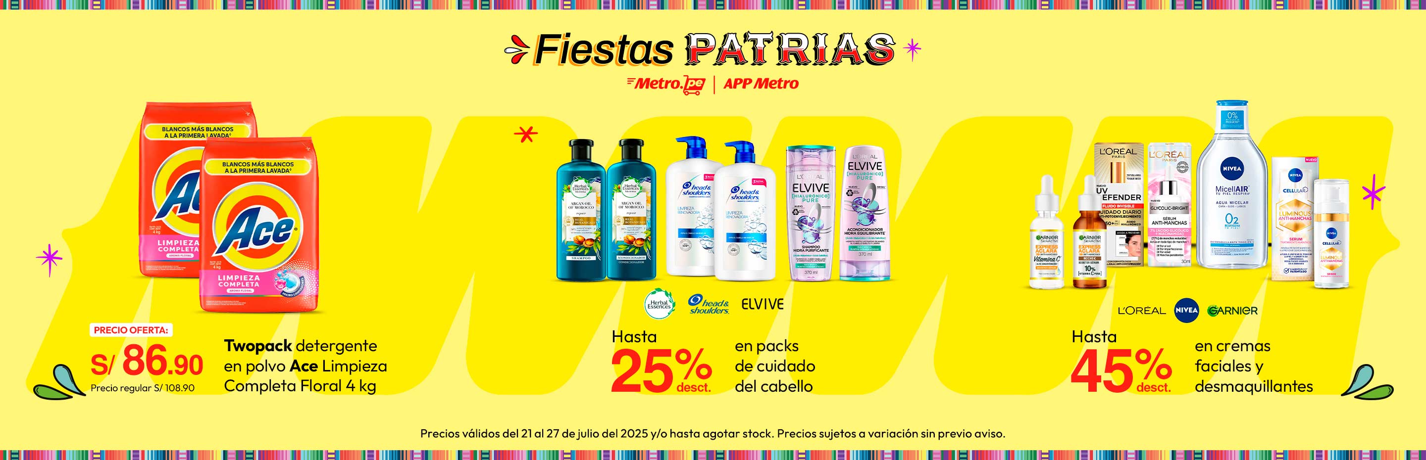 Twopack Detergente en Polvo Ace Limpieza Completa Floral 4kg