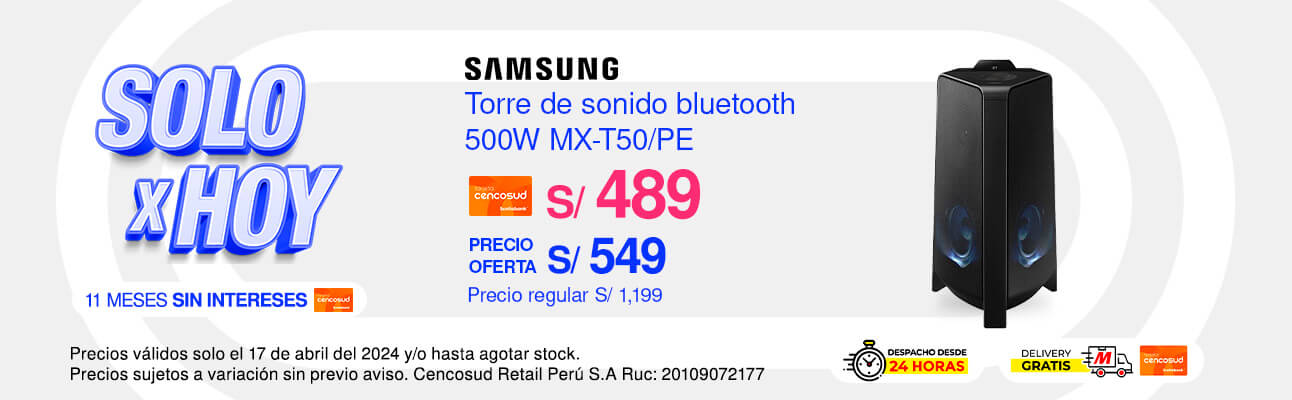 Torre de Sonido Samsung Bluetooth 500W MX-T50/PE