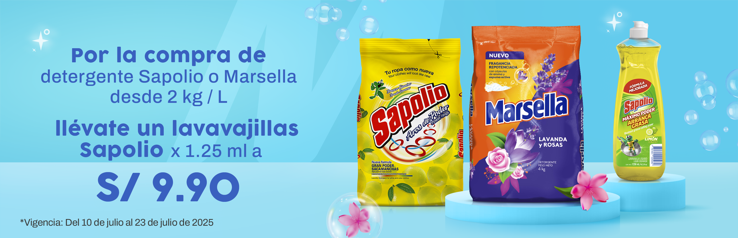Por la compra de detergente Opal o Bolivar desde 1.9L  o 2.4kg  llévate un suavizante Bolivar  x 2.8 ml a 9.90 