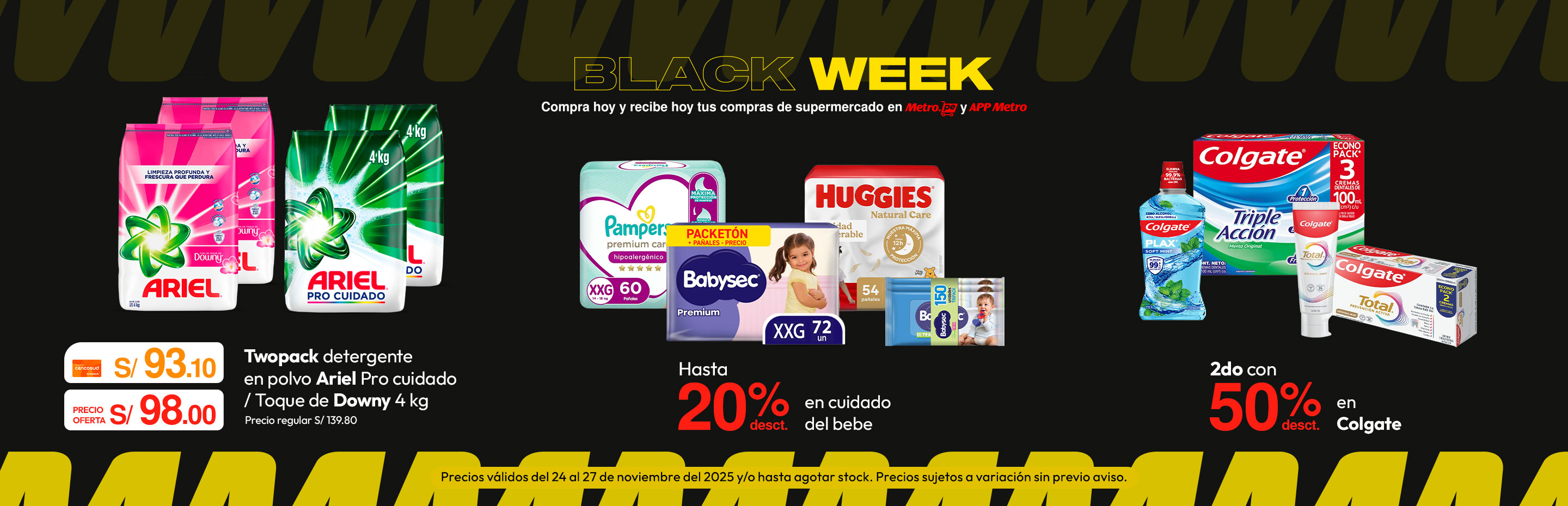 Twopack Detergente en Polvo Ariel Pro Cuidado / Toque de Downy 4kg 