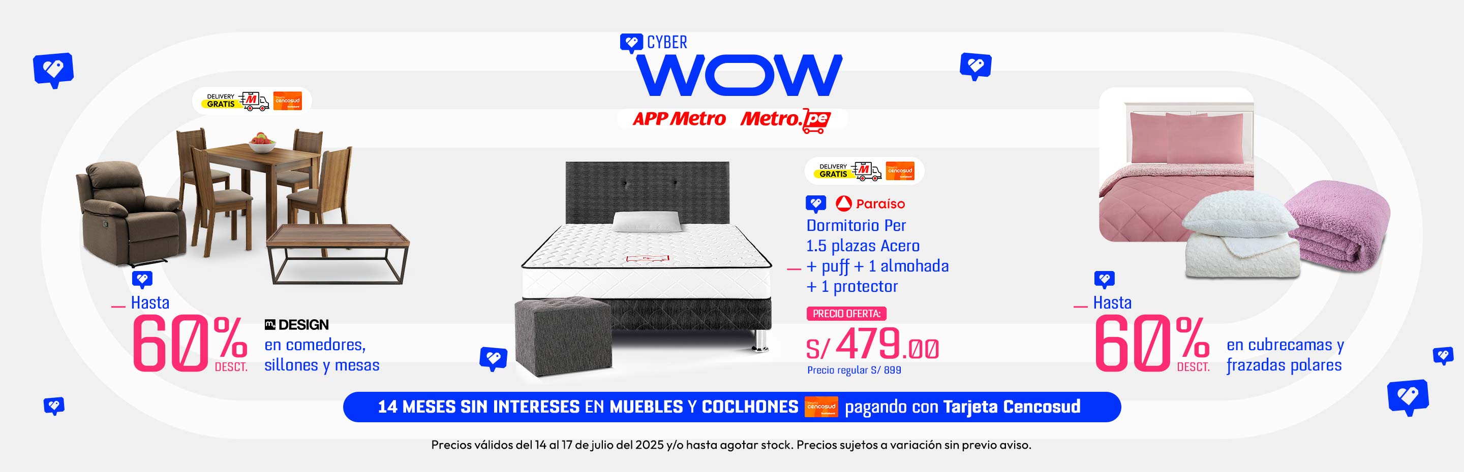 Hasta 60% de Desct. En Comedores, Sillones y Mesas