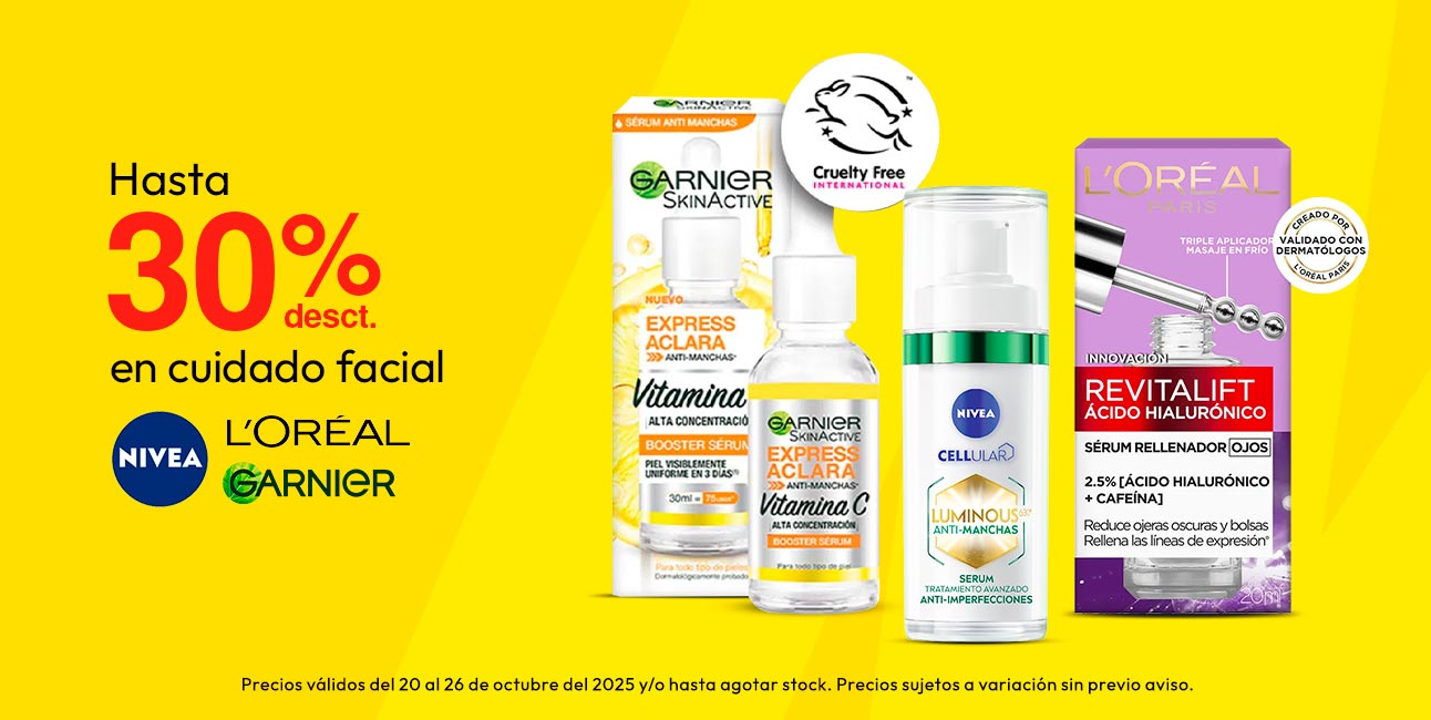 Hasta 30% desct en cuidado facial