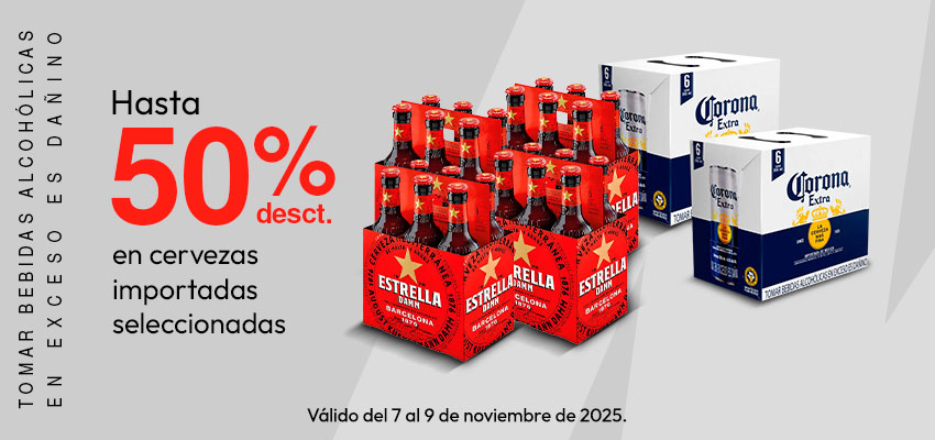 Hasta 50% desct. en cervezas importadas seleccionadas