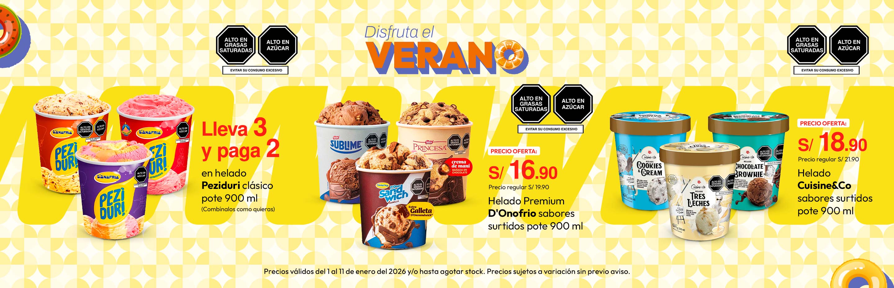 Lleva 3 y paga 2 en Helado Peziduri Clásico Pote 900 ml (Combinalos como quieras)