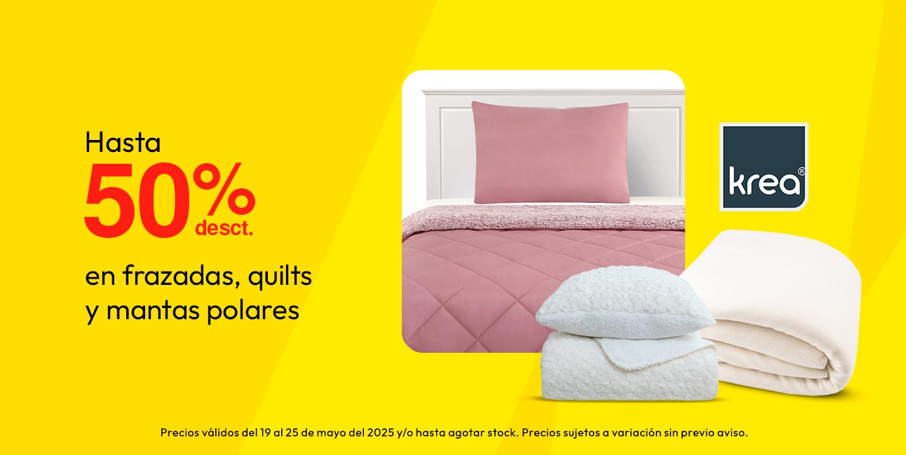 Hasta 50% de Desct. En Mantas Polares, Frazadas y Quilts