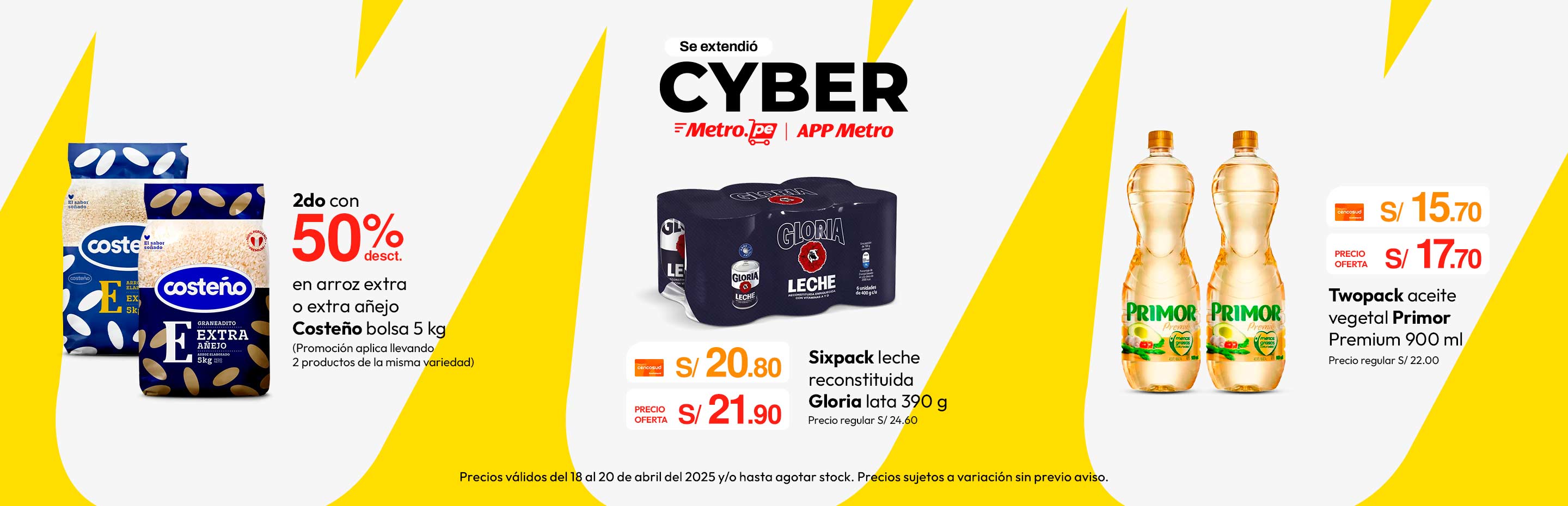 2do con 50% desct. en arroz extra o extra añejo Costeño bolsa 5kg (Promoción aplica llevado 2 productos de la misma variedad)