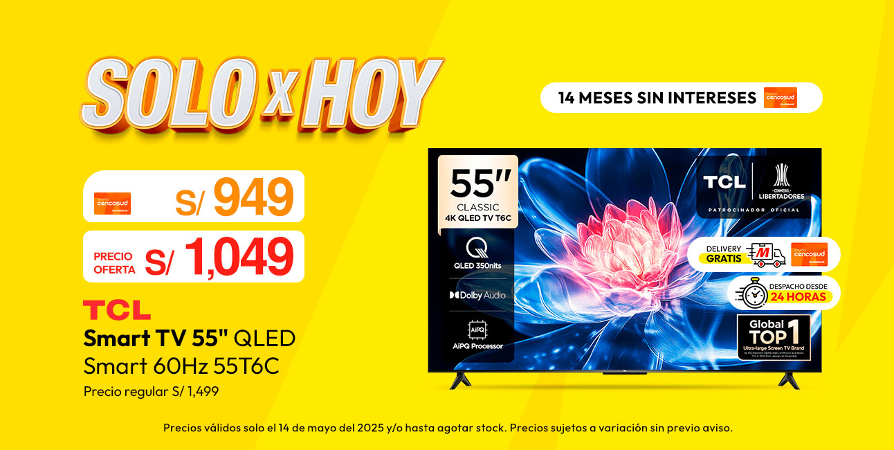Smart TV TCL 55" QLED Smart 60Hz 55T6C