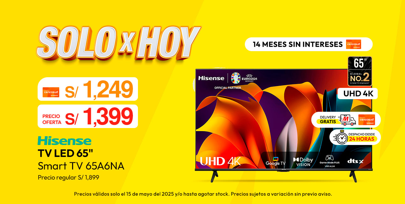 Televisor Hisense Led 65" Uhd 4K Smart Tv 65A6Na