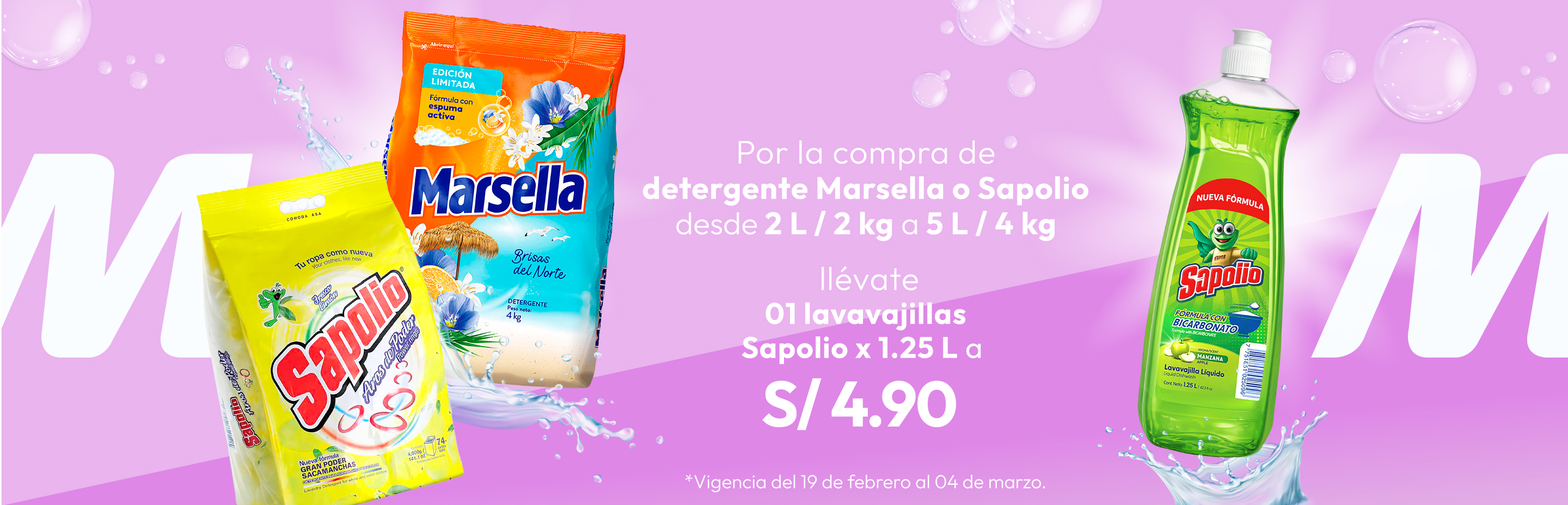 Por la compra de 39.90 en detergente Opal o Bolivar llevate 1 suavizante Bolivar x 2.8L a 9.90