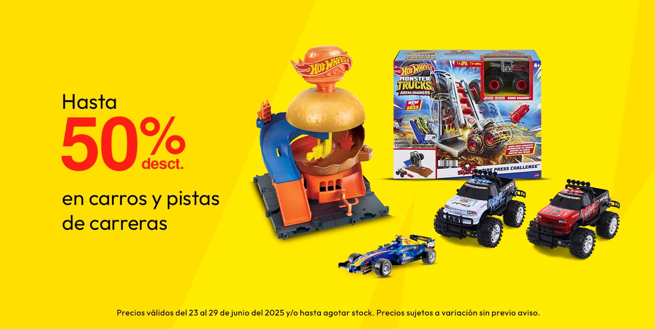 Hasta 50% de desct. en Carros y Pistas de Carreras