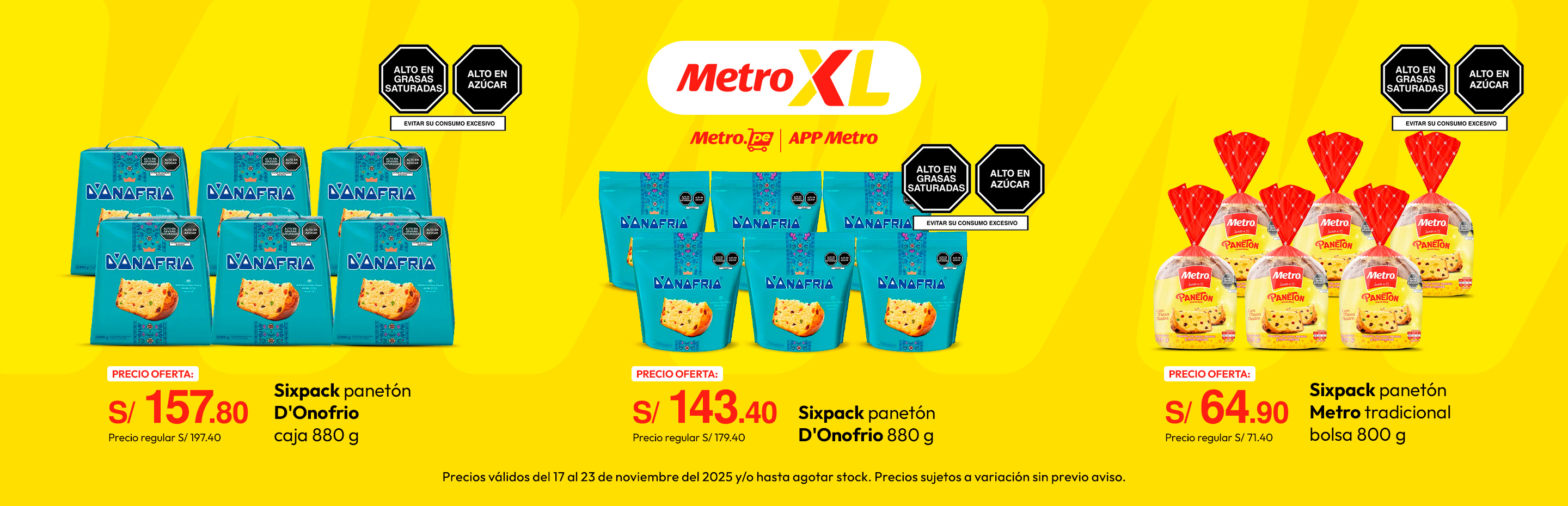 Sixpack Panetón D'Onofrio Caja 880g