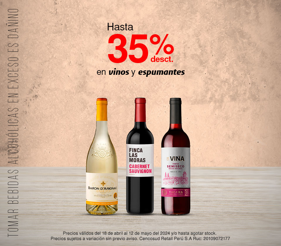 Hasta 35% de desct en vinos y espumantes