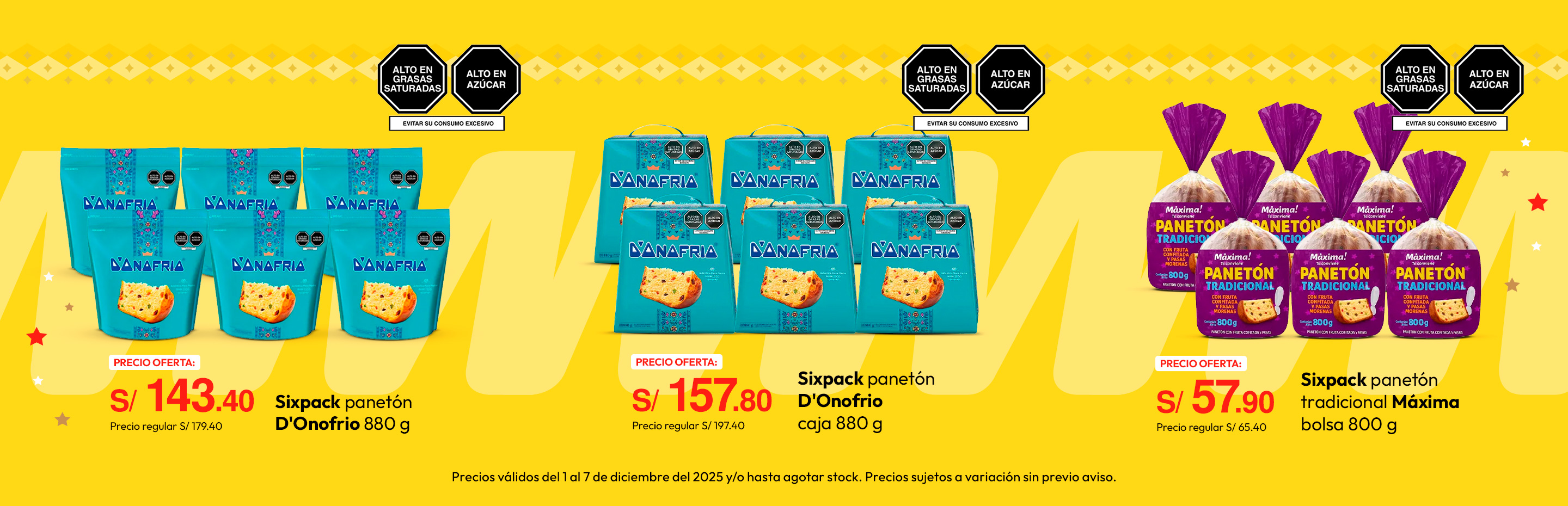 Sixpack Panetón Donofrio 880g
