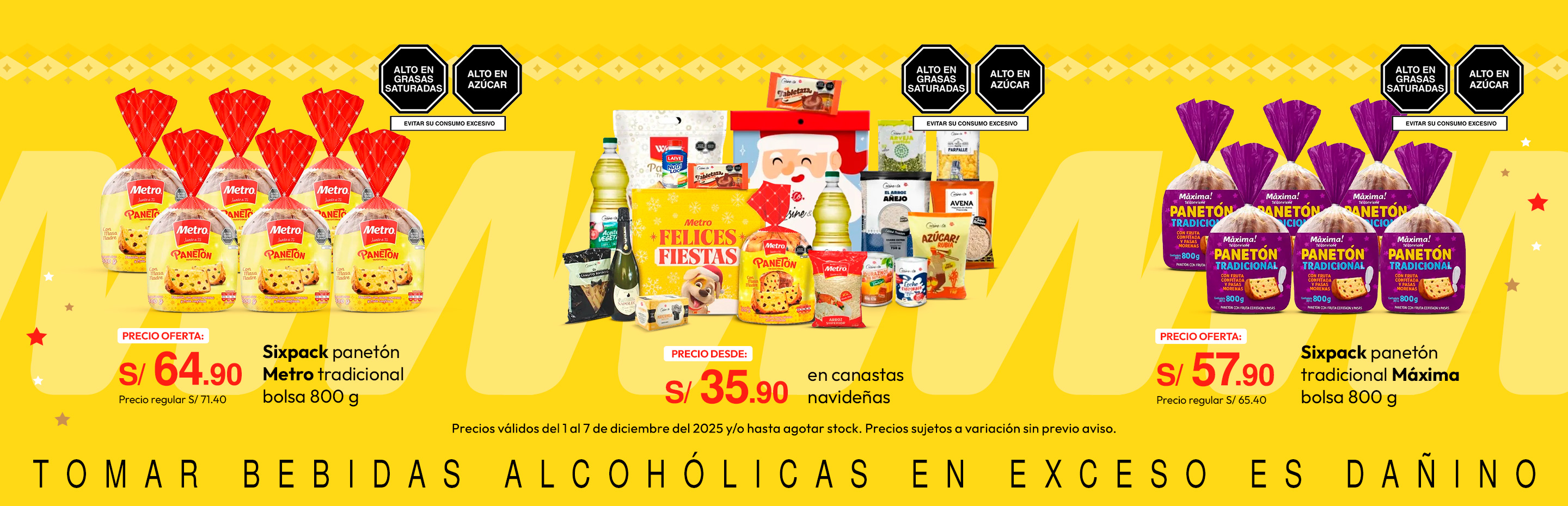 Sixpack Panetón Metro Tradicional Bolsa 800g
