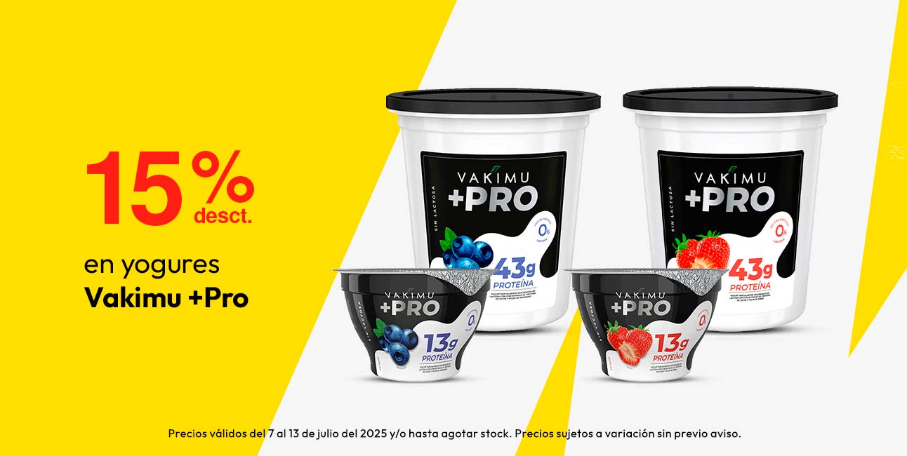 15% de desct. En yogures Vakimu +Pro.