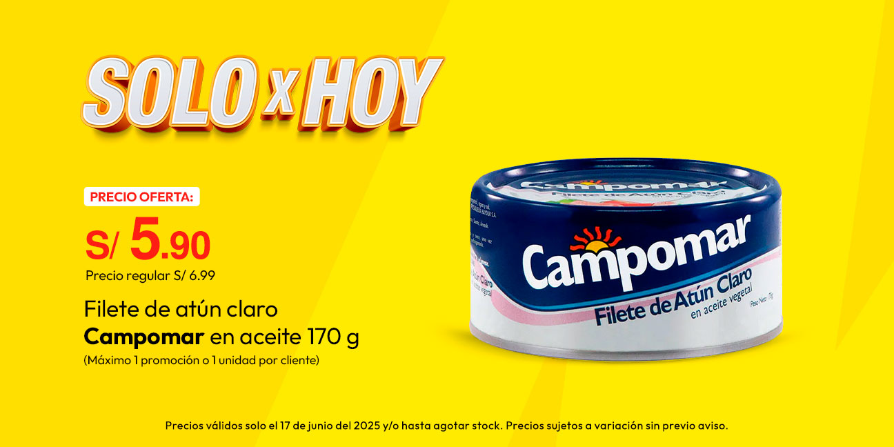 Filete de Atún Claro Campomar en Aceite 170g (Máximo 1 unidad o 1 promoción por cliente)