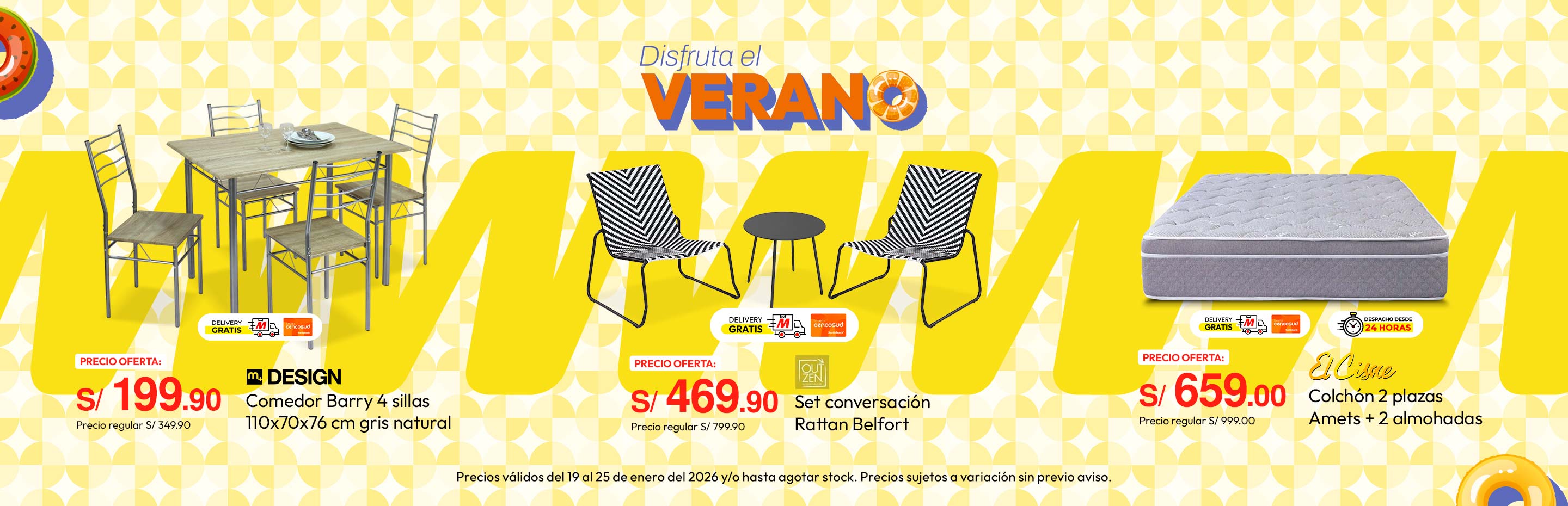 Comedor 4 Silla Barry M+Design 110x70x76cm Gris Natural