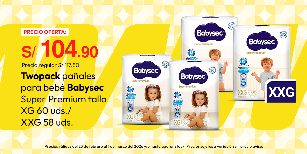 Twopack Pañales para Bebé Babysec Super Premium Talla XG 60un / XXG 58un