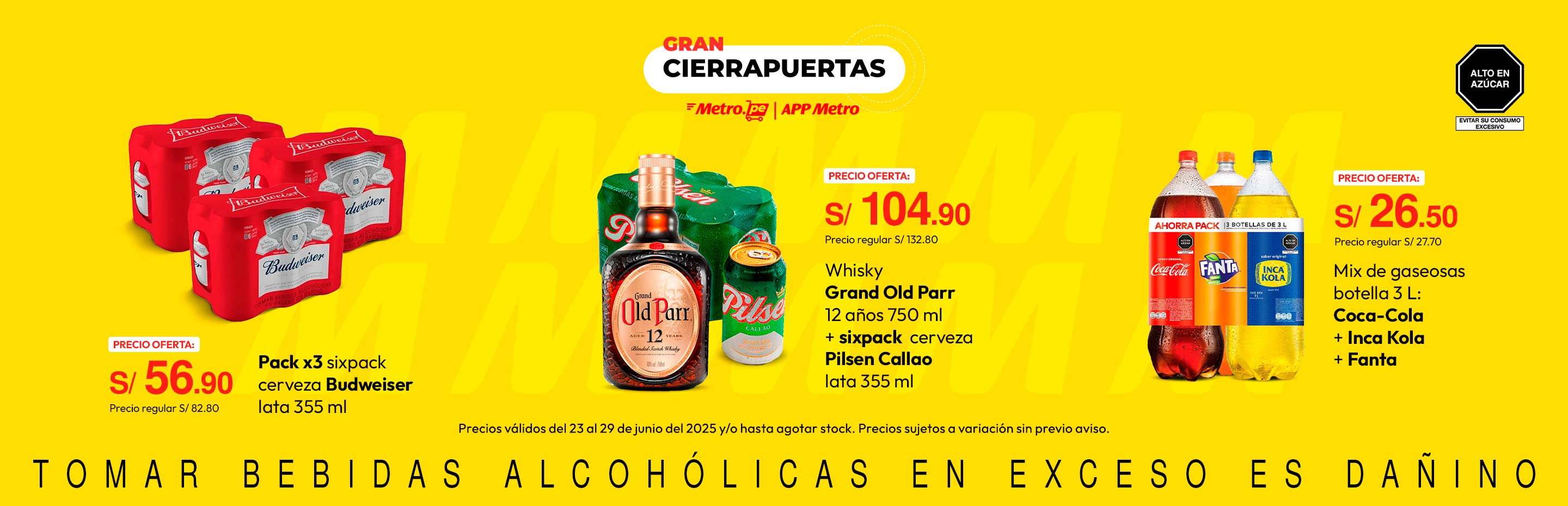 Pack x3 Sixpack Cerveza Budweiser Lata 355ml