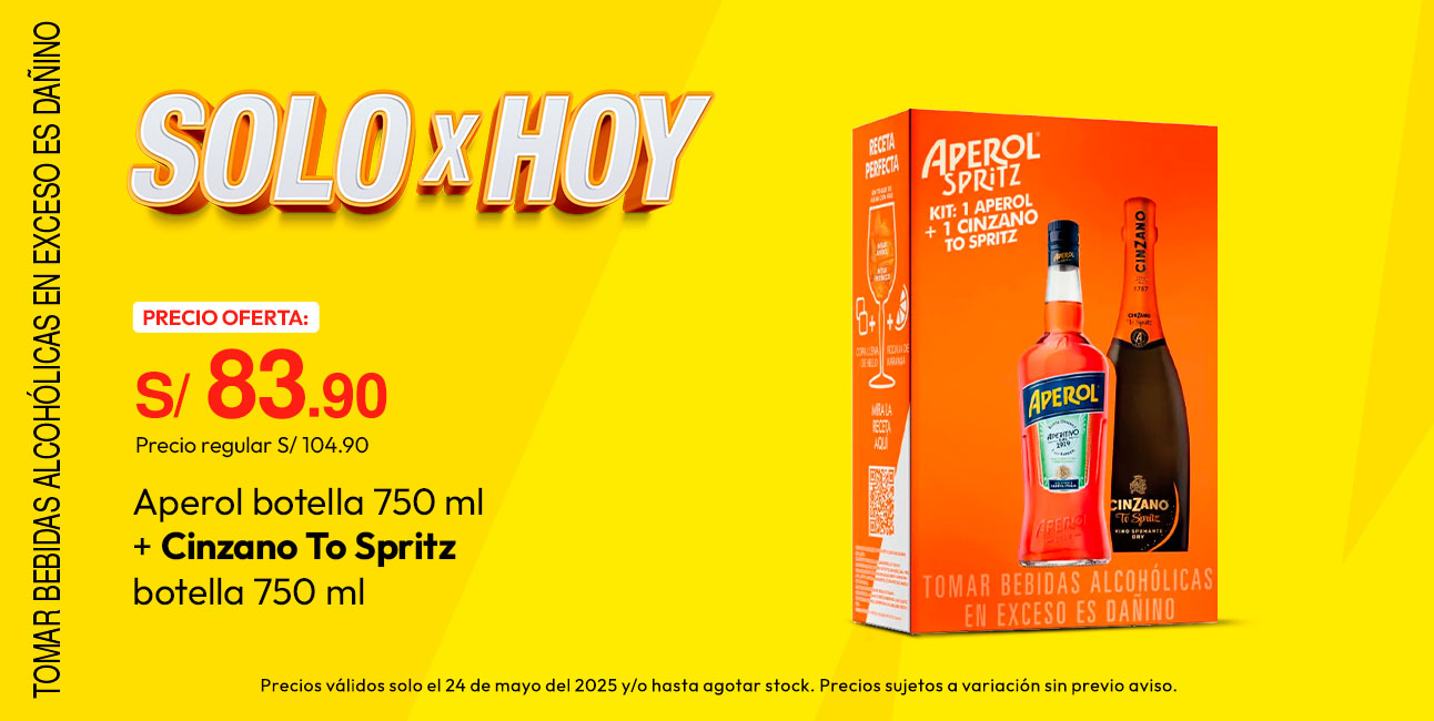 Aperol Botella 750ml + Cinzano To Spritz Botella 750ml
