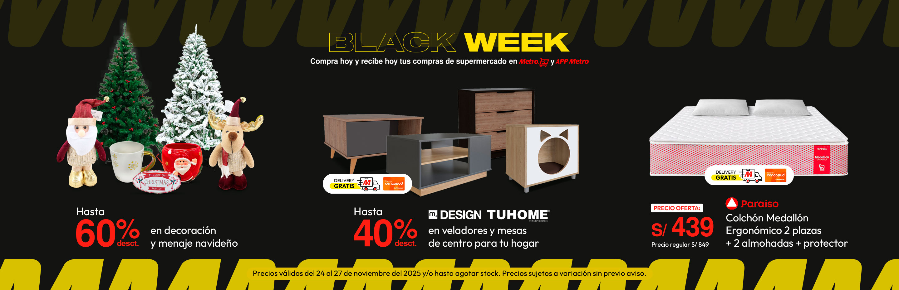 Hasta 60% de Dscto en decoracion y menaje navideño