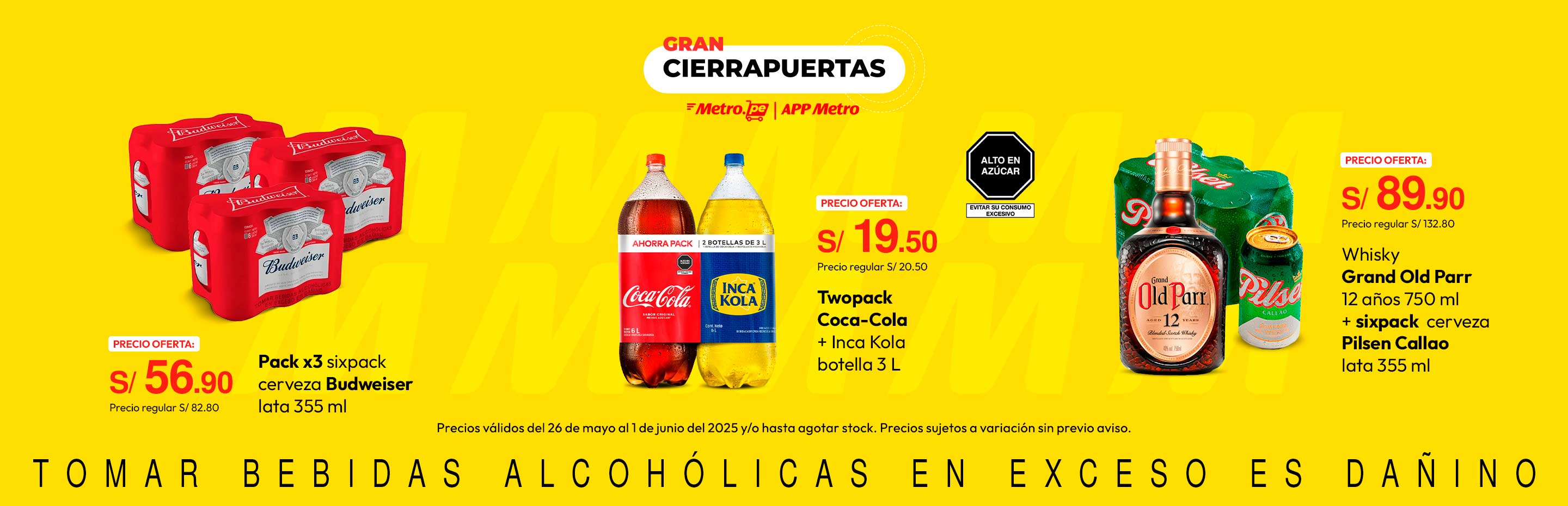 Pack x3 Sixpack Cerveza Budweiser Lata 355ml