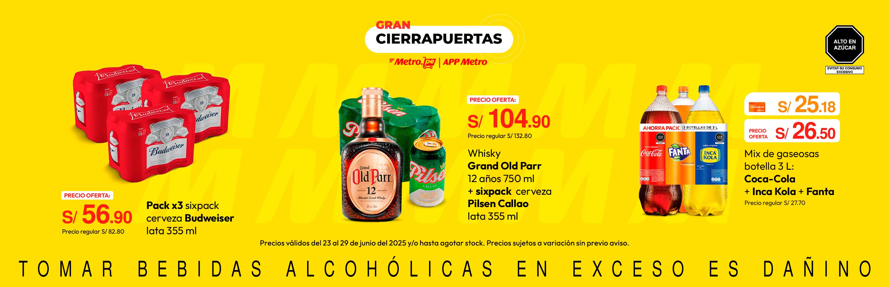 Pack x3 Sixpack Cerveza Budweiser Lata 355ml