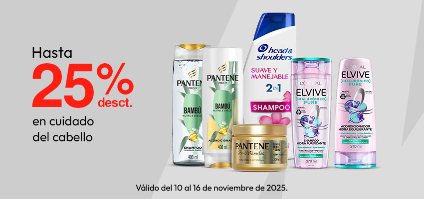 Hasta 25% dscto en Cuidado del Cabello